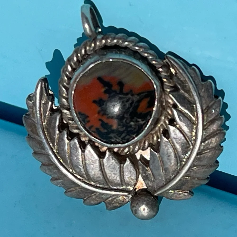 Picture Jasper & Sterling Navajo Pendant